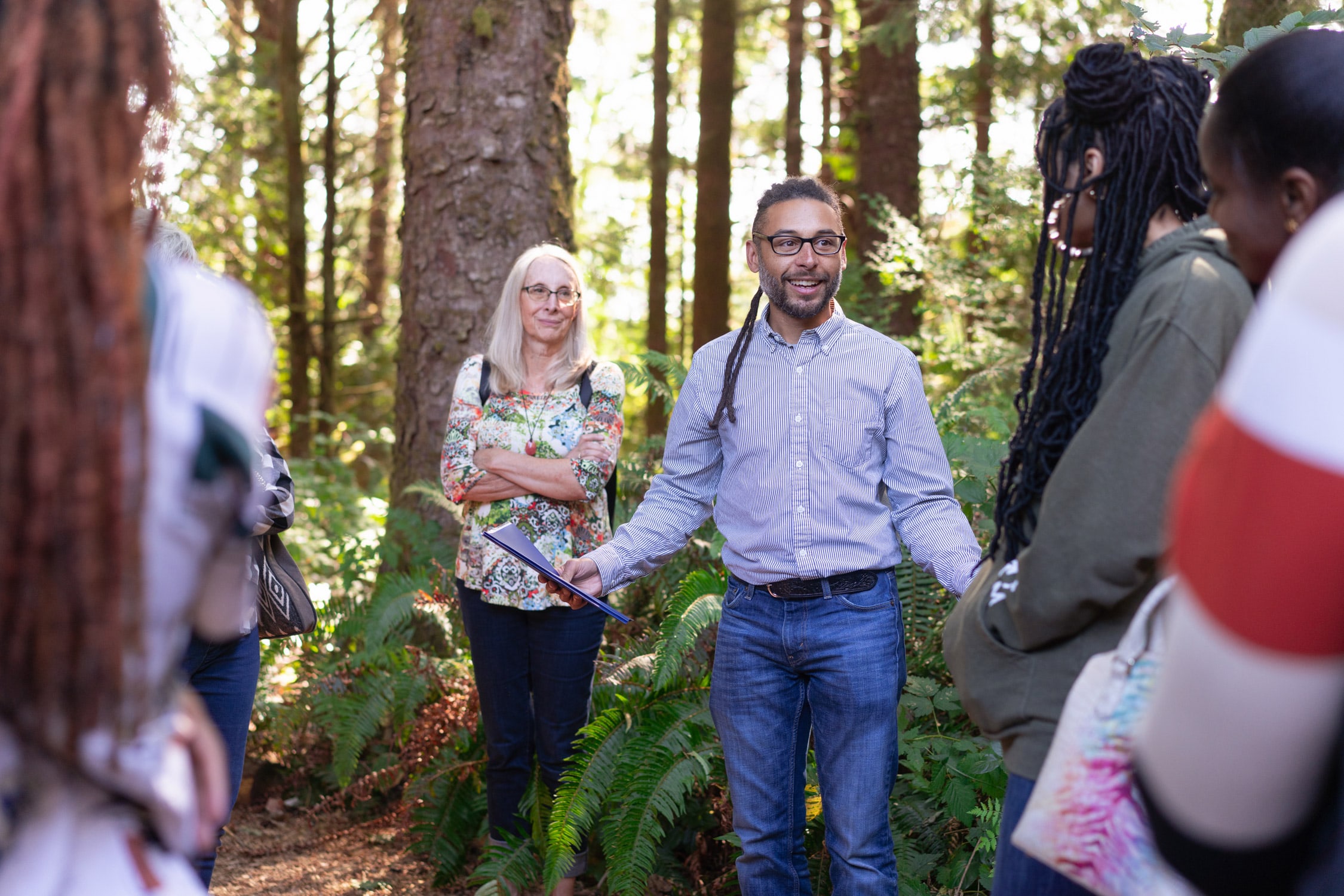 Zachary Stocks from the Oregon Black Pioneers non-profit explaining the history of Fort Steven's State Park.